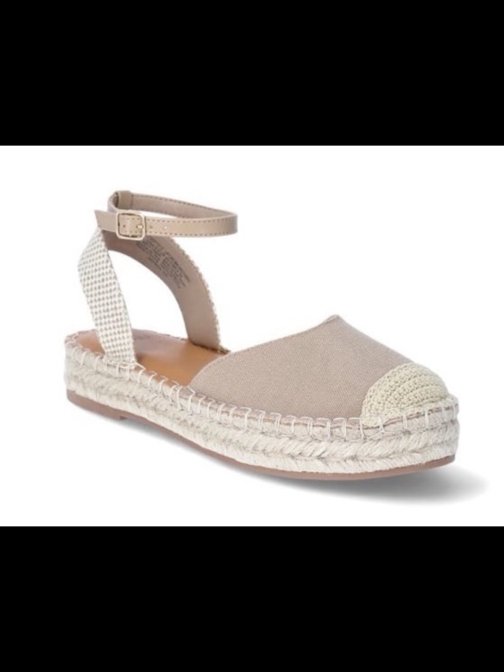 Women's Ankle-Strap Espadrille Flat - Beige